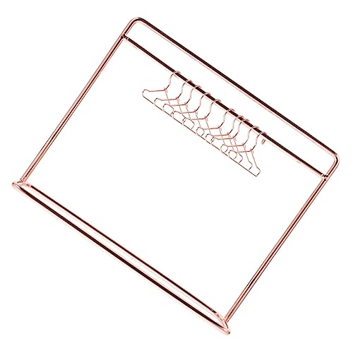 KONTONTY 1 Satz Dekorativer Mini Kleiderbügel Teiliges Puppenhaus Zubehör mit Kleinen Hängern und Mittelgroßen Kleiderständer Roségold für Aufbewahrung und Präsentation von Puppenkleidung von KONTONTY
