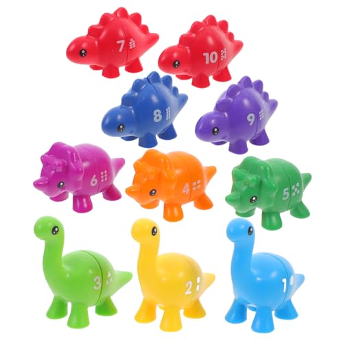 KONTONTY 1 Satz Dinosaurier Zahlen Matching Teiliges Montessori Lernspiel für Dinosauriern Aufbewahrungstasche Fördert Zahlenverständnis und Mustererkennung von KONTONTY