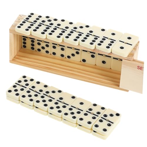 KONTONTY 1 Satz Domino Set mit Koffer Vintage Tischspiel für Erwachsene Vielseitige Anwendung Fördert Kreativität und Familieninteraktion Material für Spielabende von KONTONTY