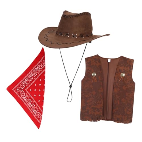 KONTONTY 1 Satz Dreiteiliger Jeansanzug Cowboykostüm für Mädchen -Kostüm für Jungen -Outfit -Kostüm Cowgirl-Outfit für Kuhmädchen-Kostüm für Damen Stoff KONTONTY 1 Satz Dreiteiliger Jeansanzug Cowboykostüm für Mädchen -Kostüm für Jungen -Outfit -Kostüm Cowgirl-Outfit für Kuhmädchen-Kostüm für Damen Stoff von KONTONTY
