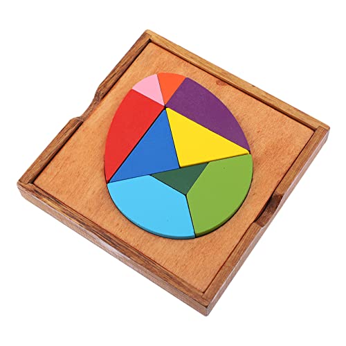 KONTONTY 1 Satz Ei-Tangram pädagogisches Tangram für frühes Lernen Bildungsspielzeug Tangram- Formen passendes Eiformen Puzzle- Holz Colorful von KONTONTY