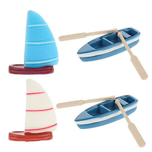 KONTONTY 1 Satz Gartendekorationen Machen Mini-Boot- segelboot Miniatur mach es mini Aquariumdekorationen büro Dekoration Home Decor Modelle für Bootspaddel Paddel-Ornamente Holz von KONTONTY
