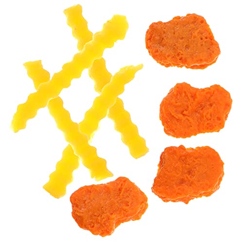 KONTONTY 1 Satz Gefälschte Chicken Nuggets und Pommes Frites falsch gekocht gefälschte gebratene Hühnernuggets Spielzeug für Kinder kinderspielzeug Modelle Zubehör aufbewahren Vitrinendekor von KONTONTY