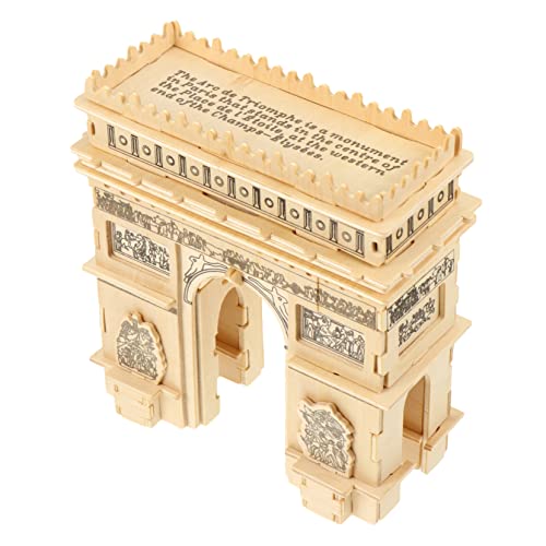 KONTONTY 1 Satz Holzpuzzle Kreatives Bastelspielzeug für DIY Modell des Triumphbogens Lehrreiches Puzzle Kreativität und Geduld für Eltern Interaktion von KONTONTY