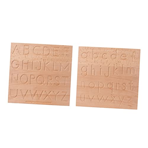 KONTONTY 1 Satz Kalligrafietafel Aus Holz Planke Puzzle Brettspiele Krabbelndes Babyspielzeug Tablette Lernspielzeug Für Buchstaben-lerntafel Kindergeschenk Hölzern von KONTONTY