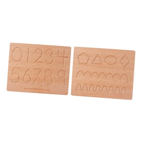 KONTONTY 1 Satz Kalligrafietafel aus Holz frühkindliche aufklärung Nummernverfolgungstafel Zahl Rechtschreibtafel Zahlenerkennungstafel Kalligraphie-Übungsbrett hölzern von KONTONTY
