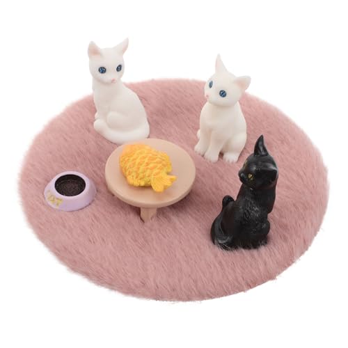 KONTONTY 1 Satz Katzenfiguren Set Teiliges Plüsch Deko Set für Puppenhäuser Realistische Katzenornamente für Heimdekoration für Kleine Räume und Mikro Landschaften KONTONTY 1 Satz Katzenfiguren Set Teiliges Plüsch Deko Set für Puppenhäuser Realistische Katzenornamente für Heimdekoration für Kleine Räume und Mikro Landschaften von KONTONTY