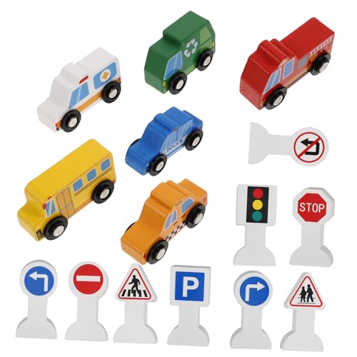KONTONTY 1 Satz Kinderfahrzeug Aus Holz Straße Kinderauto Farbige Fahrzeugfiguren Kleinkind Fahrzeug Holzauto Mit Verkehrsschild Holzauto -Modelle Holz Verkehrszeichen Hölzern KONTONTY 1 Satz Kinderfahrzeug Aus Holz Straße Kinderauto Farbige Fahrzeugfiguren Kleinkind Fahrzeug Holzauto Mit Verkehrsschild Holzauto -Modelle Holz Verkehrszeichen Hölzern von KONTONTY