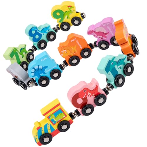 KONTONTY Jungen- Und Mädchenfreundliches Holzeisenbahn-Set Dinosaurier-lernspielzeug Für Kleinkinder Sicheres Design von KONTONTY