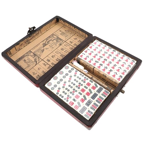KONTONTY 1 Satz Mahjong Set Tragbares Mahjong Traditionelles Chinesisches Brettspiel für Reisen Kompaktes Set mit Vollständigem Zubehör für Partys und Freizeitaktivitäten KONTONTY 1 Satz Mahjong Set Tragbares Mahjong Traditionelles Chinesisches Brettspiel für Reisen Kompaktes Set mit Vollständigem Zubehör für Partys und Freizeitaktivitäten von KONTONTY