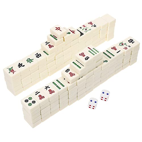 KONTONTY 1 Satz Mahjong Set Tragbares Mahjong für Reisen Steine Familienfeiern und Partys Hochwertige Verarbeitung Sicheres Material Unterhaltungs Kit für Freunde KONTONTY 1 Satz Mahjong Set Tragbares Mahjong für Reisen Steine Familienfeiern und Partys Hochwertige Verarbeitung Sicheres Material Unterhaltungs Kit für Freunde von KONTONTY