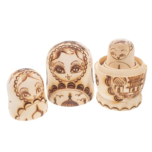KONTONTY Handgefertigte Matrjoschka-Puppen 5-lagige Reliefkunst Russische Hölzerne Nesting Dolls Für Jungen Und Mädchen KONTONTY Handgefertigte Matrjoschka-Puppen 5-lagige Reliefkunst Russische Hölzerne Nesting Dolls Für Jungen Und Mädchen von KONTONTY