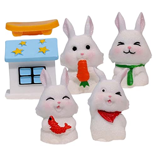 KONTONTY 1 Set Miniatur-harzfigur Für Gartendekoration Schneeszene Mini-häschen-Ornament Modell Häschenfiguren Häschen-Statue Osterdeko von KONTONTY