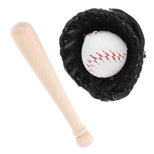 KONTONTY 1 Satz Mini Baseball für Puppenstuben Teiliges Baseballspielzeug mit Handschuh und Ball für Rollenspiele und DIY Projekte Hochwertige Verarbeitung und Langlebige Materialien von KONTONTY