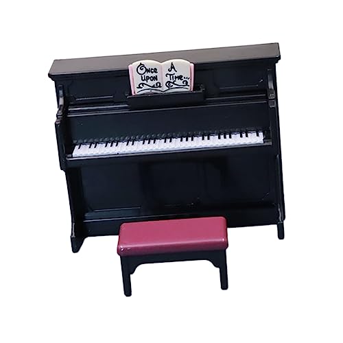 KONTONTY 1 Satz Mini Klavier Dekoratives Puppenhaus Zubehör mit Hocker Micro Landschaftsdekoration für Kreative Wohnräume und Miniaturprojekte von KONTONTY