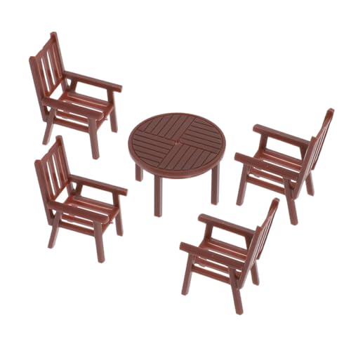 KONTONTY 1 Satz Mini-Tisch- und Stuhlmodell puppenhaus Schreibtisch und Stuhl Mini-Schlafzimmermöbel schreibtischstuhl Modell für Möbelzubehör Mini-Puppenhausmöbel Möbelmodell Plastik von KONTONTY