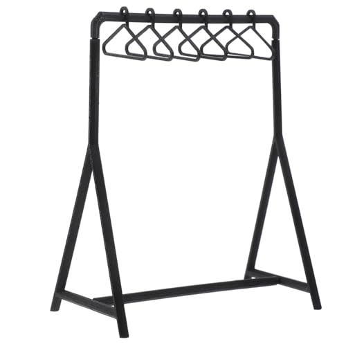 KONTONTY 1 Satz Mini-Wäscheständer Kleinkindspielzeug liefert Kaninchen Schaumkugeln für Fenster puppenkleiderbügel puppenhauszubehör Mini-Kleiderbügel Mini-Hauskleiderständer Plastik Black von KONTONTY