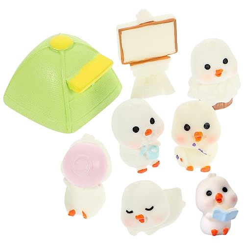 KONTONTY 1 Satz Miniatur-Dekorationen Kleine Enten Mini Figur Mini-Enten Miniatur Klein Winzig Mini-zubehör Ornament Modelle Mini-Enten Dekoration Dekorationen Mini-Dekoration Mini Harz von KONTONTY