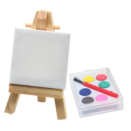 KONTONTY 1 Satz Miniatur Staffelei Set Teiliges Set mit Malbrett und Dekoration für Mini Häuser Zubehör für Kreative Bastelprojekte und Puppenhaus Dekoration von KONTONTY