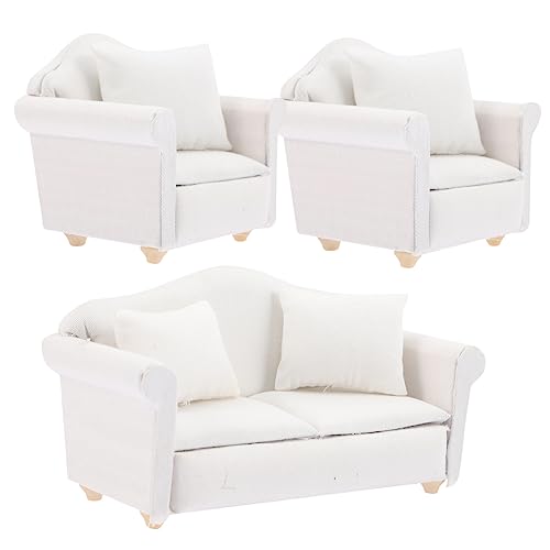 KONTONTY 1 Satz Miniaturmöbel Maßstab Zubehör Weißes Sofaset aus Baumwollstoff für Puppenhaus Teiliges Set Doppelsofa für Kreative Spielsz Szenen KONTONTY 1 Satz Miniaturmöbel Maßstab Zubehör Weißes Sofaset aus Baumwollstoff für Puppenhaus Teiliges Set Doppelsofa für Kreative Spielsz Szenen von KONTONTY