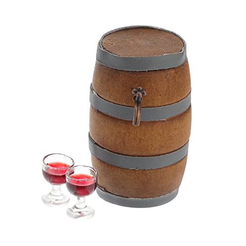 KONTONTY Miniatur-weinbausatz 3-teilig Miniatur-weinhahn Aus Holz Für Puppenhaus-Dekoration von KONTONTY