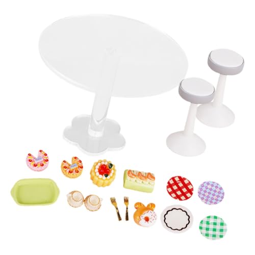 KONTONTY 1 Satz Puppenhaus-Modell Modell Puppenstubentisch Mini-Food-Kochen Puppenhaus-essenszubehör Miniaturen, Figuren, Essen Puppenhaus-küchentisch Puppenhaus-Miniatur-esstisch Acryl von KONTONTY