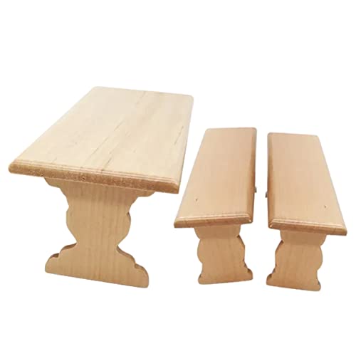 KONTONTY 1 Satz Puppenhaus Möbel Holz und Bank für Dekoration und DIY Miniaturmöbel für Puppenhäuser Puppenmöbel Zubehör von KONTONTY