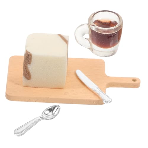 KONTONTY 1 Satz Puppenhaus-Mousse-Kuchen Miniatur Puppenhaus-schneidebrett Mini-haushandwerk Puppenhaus Vorgeben Essen Entzückende Verzierung Für Puppenhaus Kinderversorgung Chocolate Harz von KONTONTY