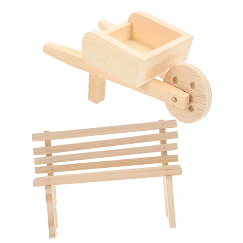 KONTONTY 1 Satz Puppenhausdekoration Miniaturpuppenhausmöbel Mini-Puppenhausmöbel Miniaturen Dekoration Schlafzimmer Cute Decor puppenwagen kleine Möbelfigur entzückende Mini-Möbel Holz von KONTONTY