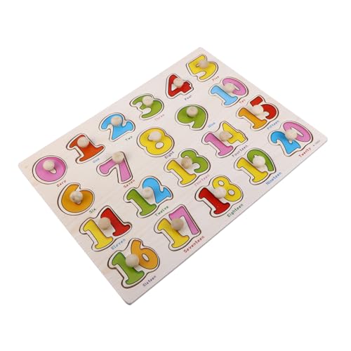 KONTONTY Holzpuzzle-Spielzeug Zahlen-Puzzle Für Kinder Frühes Lernspielzeug Form- Und Farbpuzzle von KONTONTY