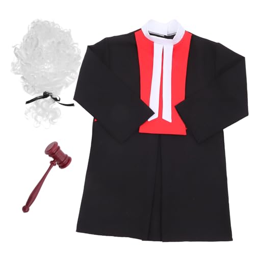 KONTONTY 1 Satz Richter Kostüm mit Richterhammer und Perücke Rollenspiel für Jungen für Karneval Halloween Berufserlebnistage und Kreative KONTONTY 1 Satz Richter Kostüm mit Richterhammer und Perücke Rollenspiel für Jungen für Karneval Halloween Berufserlebnistage und Kreative von KONTONTY