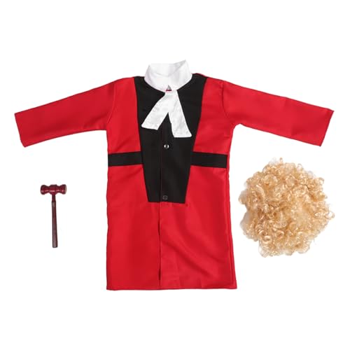 KONTONTY 1 Satz Richterkostüm Mit Perücke Und Hammer Kreatives Halloweenkostüm Für Kinder KONTONTY 1 Satz Richterkostüm Mit Perücke Und Hammer Kreatives Halloweenkostüm Für Kinder von KONTONTY