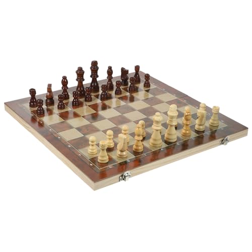 KONTONTY 1 Satz Schachspiel Schach Anfänger Prüfer tragbar Schachbrett Bildungsspielzeug Faltschach Schach aus Holz Schachspielbrett Backgammon aus Holz multifunktionale Dame hölzern KONTONTY 1 Satz Schachspiel Schach Anfänger Prüfer tragbar Schachbrett Bildungsspielzeug Faltschach Schach aus Holz Schachspielbrett Backgammon aus Holz multifunktionale Dame hölzern von KONTONTY