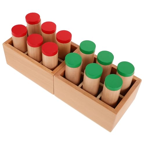 KONTONTY 1 Satz Schallsempfindungszylinder Sensorischer Blasenschlauch Sensorisches Auditive Sensorische Spielzeuge Sinnesröhre Regenmacher- Montessori-Materialien Holz von KONTONTY