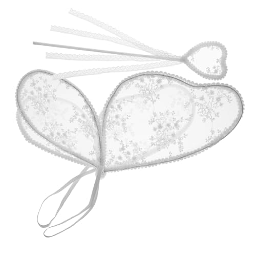KONTONTY 1 Satz Schmetterlingsflügel Zauberstäbe Schmetterlings-Engelsflügel Weihnachts-Cosplay-Party Schmetterlingsstäbe Engelsflügel für Mädchen Feenprinzessin Flügel Spitze Weiß KONTONTY 1 Satz Schmetterlingsflügel Zauberstäbe Schmetterlings-Engelsflügel Weihnachts-Cosplay-Party Schmetterlingsstäbe Engelsflügel für Mädchen Feenprinzessin Flügel Spitze Weiß von KONTONTY