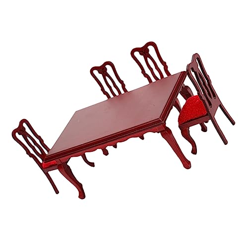 KONTONTY 1 Satz Simulationstisch Und Stuhl Spielzeugtisch Miniaturmöbel Miniaturornament Puppenstubenmöbel Küchenspielzeug Puppenhausmöbel Miniaturstuhl Zubehör Für Puppenhäuser Rot Hölzern KONTONTY 1 Satz Simulationstisch Und Stuhl Spielzeugtisch Miniaturmöbel Miniaturornament Puppenstubenmöbel Küchenspielzeug Puppenhausmöbel Miniaturstuhl Zubehör Für Puppenhäuser Rot Hölzern von KONTONTY