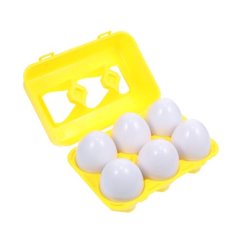 KONTONTY 1 Satz Spielzeugeier zappeln Spiele Tablette Kleinkind deko Puzzle Formerkennung passendes Eierspielzeug eiförmiges Plastik Yellow von KONTONTY