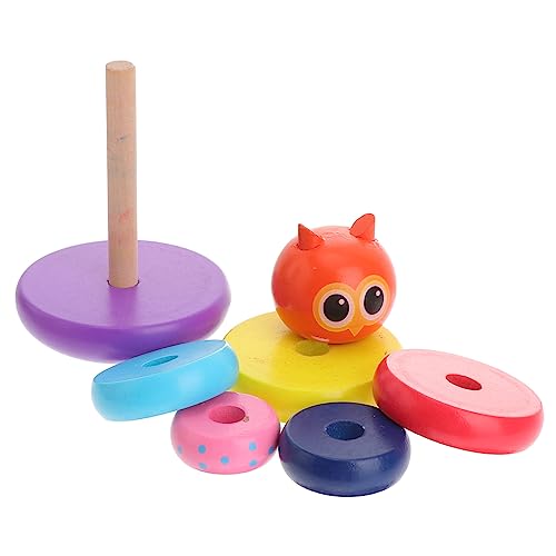 KONTONTY 1 Satz Stapeln Hoher Becher Bausteinsätze Lustige Bausteine ​​Lernspielzeug Babyspielzeug Intelligenz Stapelblock Stapelblock Rosa Holz von KONTONTY