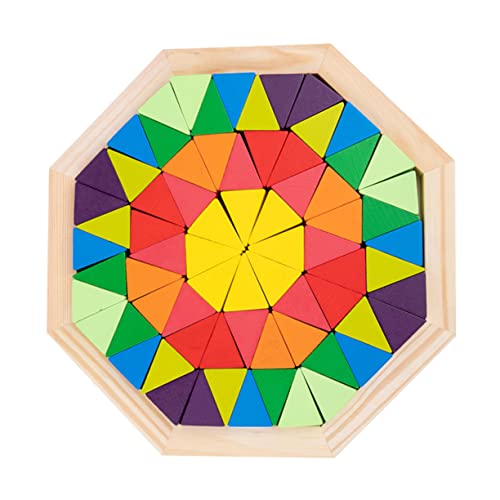 KONTONTY 1 Satz Tangram-Puzzle Baustein Regenbogen-bausteine Baustein Der Früherziehung Logischer Baustein Puzzles Holzbaustein Pädagogisches Kindergeschenk Hölzern von KONTONTY