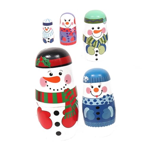 KONTONTY 1 Satz Teilige Russische Schneemann Nesting Doll Handgemachte Weihnachtsdeko aus Holz Geschenkidee für Weihnachten und Stilvolle Wohnraumgestaltung KONTONTY 1 Satz Teilige Russische Schneemann Nesting Doll Handgemachte Weihnachtsdeko aus Holz Geschenkidee für Weihnachten und Stilvolle Wohnraumgestaltung von KONTONTY