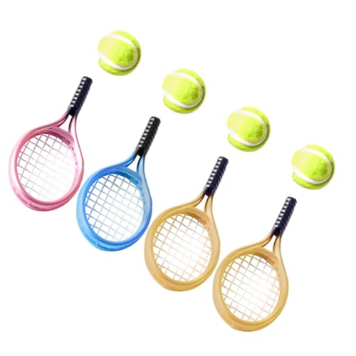 KONTONTY 1 Satz Tennisschlägermodell Miniaturen Gadgets Netz Badminton Schlägerball Puppenhauszubehör Miniatur-Tennis- Und Ballornament Miniatur-Tennisball Und Schläger Plastik KONTONTY 1 Satz Tennisschlägermodell Miniaturen Gadgets Netz Badminton Schlägerball Puppenhauszubehör Miniatur-Tennis- Und Ballornament Miniatur-Tennisball Und Schläger Plastik von KONTONTY