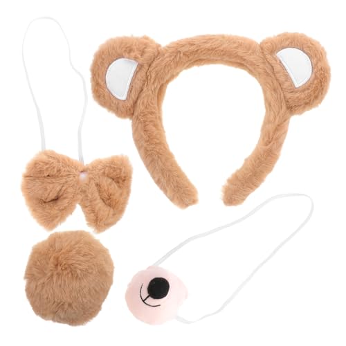 KONTONTY 1 Satz Tierkostüm Set mit Bärenohren Stirnband Niedlichem Nase und Fliege Zubehör für Halloween Cosplay Mottopartys und Geburtstagsfeiern Teiliges Set KONTONTY 1 Satz Tierkostüm Set mit Bärenohren Stirnband Niedlichem Nase und Fliege Zubehör für Halloween Cosplay Mottopartys und Geburtstagsfeiern Teiliges Set von KONTONTY