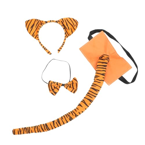 KONTONTY 1 Satz Tiger Cosplay Zubehör mit Haarreif und Fliege und Vielseitig für Partys für Rollenspiele und Karneval von KONTONTY