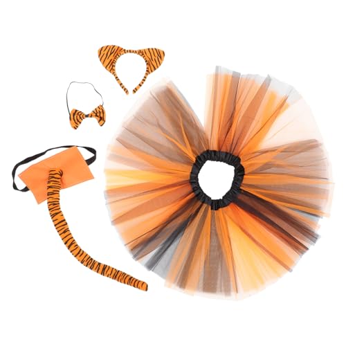 KONTONTY 1 Satz Tiger Ohr Stirnband Fliege und Rock für Kostümaccessoires für Karneval Festivals und Cosplay Partys Komfortables Material Realistische und Vielseitig Kombinierbar von KONTONTY