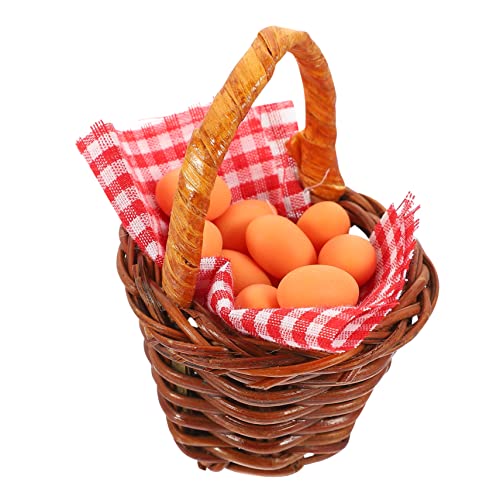 KONTONTY 1 Satz Von Miniatur -eiermodellen Imitierten Eierkorb DIY Craft Toys Miniatur Decor Ornamente von KONTONTY