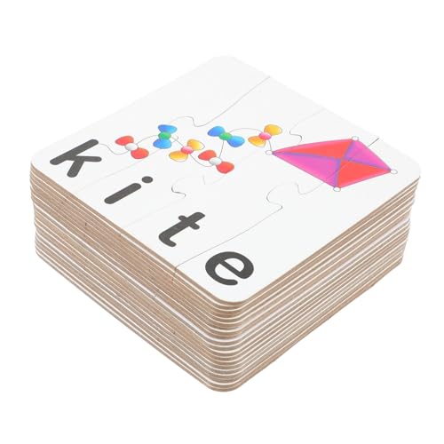 KONTONTY 1 Satz Wörter Rätsel Englisch Lernpuzzle Buchstabenerkennungsspielzeug Buchstaben-Matching- Wörter Lernen Rätsel Wortbildungsspielzeug Wort-rechtschreib-rätsel Papier Weiß von KONTONTY