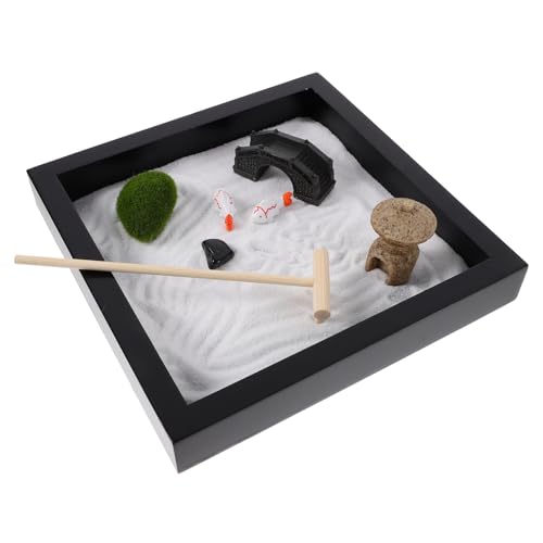 KONTONTY 1 Satz Wohnkultur Bürodekoration Schreibtisch-Sandkasten-Ornament Sandgarten-Box-Set Felsen Modelle Sandbox-Figurenmodell Hause Sandkasten schmücken Esstisch Ornamente Zen Garten von KONTONTY