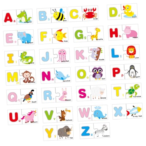 KONTONTY 1 Satz Wort Kinderbrief Lernen Blöcke Alphabet- Englische Wörter Lernen Blöcke Alphabet-rechtschreibspiel Lernspielzeug Kindererziehungsspielzeug Hölzern von KONTONTY