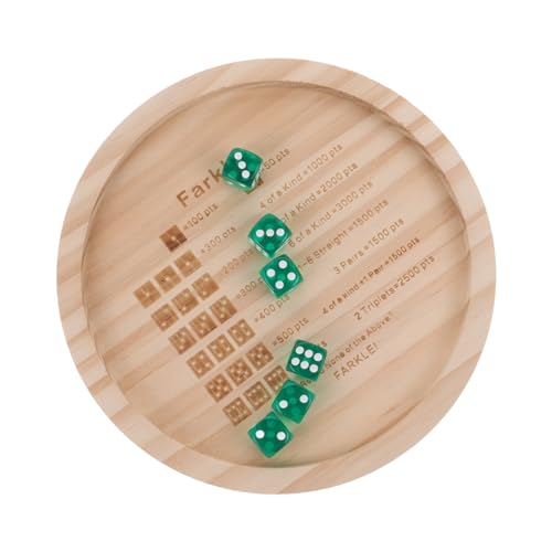 KONTONTY 1 Satz Würfeltablett Würfelschale zum Rollen Würfelspiel Würfelfach Brettspiele familienspiele holzspielzeug Familien brettspiel Spiel Brettspiel Holzwürfel hölzern Beige von KONTONTY