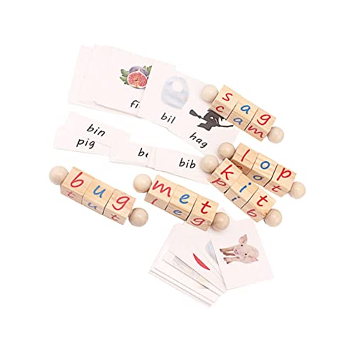 KONTONTY 1 Satz Zauberwürfel des Alphabets Wörter Puzzle- Buchstaben-baustein Holzrätsel Lernspielzeug Für Englischer Buchstabenblock Khaki Hölzern von KONTONTY